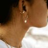 image:imageHey Harper Hoop Earrings For Women Trendy  Lightweight Waterproof amp Sweatproof JewerlyPearl Dangle Earrings Gold