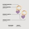 image:imageHey Harper Iris Earrings Gold Huggie Hoop Earrings Dangle Drop  Waterproof amp Sweatproof Dainty Gold Hoop Earrings for Women  Heart Pendant Earrings with 14K Golden Color PVD Coating