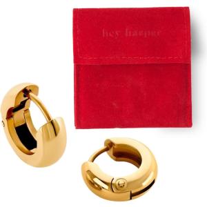 image:imageHey Harper Hoop Earrings For Women Trendy  Lightweight Waterproof amp Sweatproof JewerlyBoyfriend Huggie Earrings