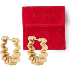 image:imageHey Harper Hoop Earrings For Women Trendy  Lightweight Waterproof amp Sweatproof JewerlyCoral Huggies