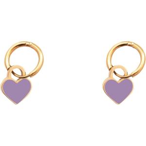 image:imageHey Harper Iris Earrings Gold Huggie Hoop Earrings Dangle Drop  Waterproof amp Sweatproof Dainty Gold Hoop Earrings for Women  Heart Pendant Earrings with 14K Golden Color PVD Coating