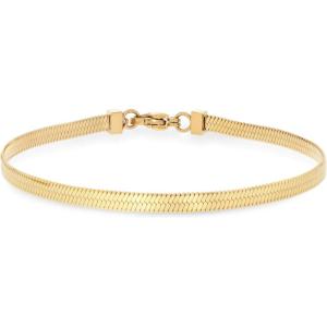 image:imageHey Harper Gold Bracelet For Women Trendy  14K Gold Dainty Snake Herringbone Bracelet  Waterproof Sweatproof Non Tarnish Jewelry Gift for Women and For Everyday