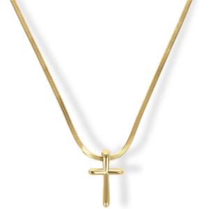 image:imageHey Harper Gold Necklace For Women Trendy Necklace  14K Golden PVD Coating Waterproof amp Sweatproof Non Tarnish Jewelry Chain Necklaces15mm Cross Pendant 178