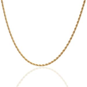 image:imageHey Harper Gold Necklace For Women Trendy Necklace  14K Golden PVD Coating Waterproof amp Sweatproof Non Tarnish Jewelry Chain Necklaces2mm 1713 GB Rope Chain Necklace