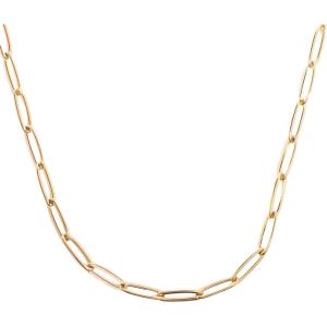 image:imageHey Harper Gold Necklace For Women Trendy Necklace  14K Golden PVD Coating Waterproof amp Sweatproof Non Tarnish Jewelry Chain Necklaces4mm 1378 Paperclip Chain Necklace